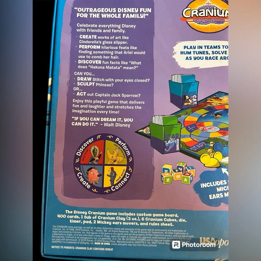 Cranium‎ Disney Family Edition Board Game - Missing Rules & Cranium Clay.
